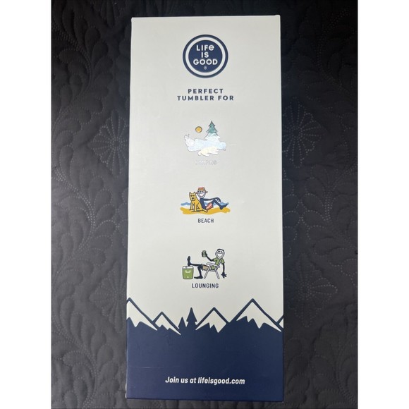 NIB Life Is Good 25 OZ Stainless Steel Tumbler Snow & Affirmation Stickers Gift - Picture 3 of 7